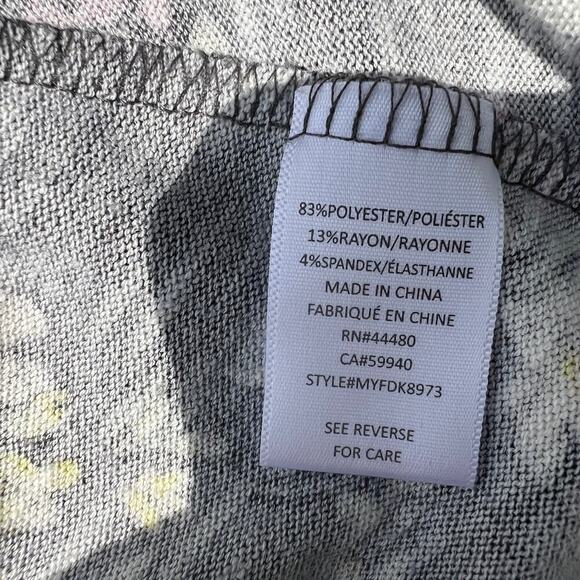 Love Fire women's dress, size XS, gray floral 3/4 sleeves. - Picture 7 of 7